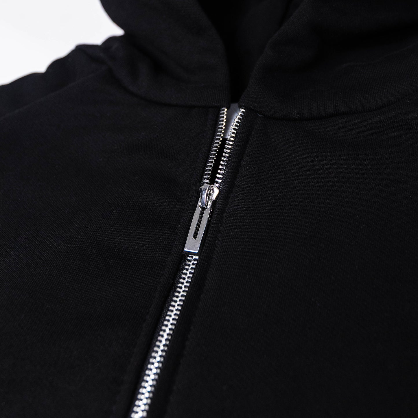 Double Zipper Deep Black Hoodie