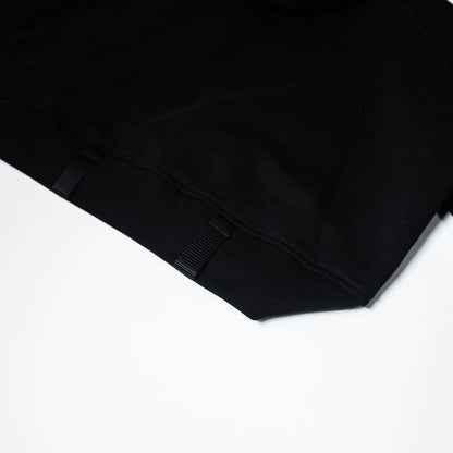 Double Zipper Deep Black Hoodie